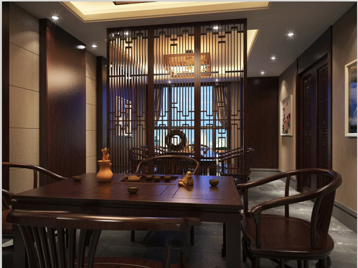 c289新中式茶楼茶馆会所禅意中式棋牌室麻将馆休闲馆CAD施工图纸