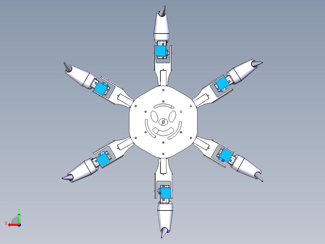 六足机器人CATIA模型后视图