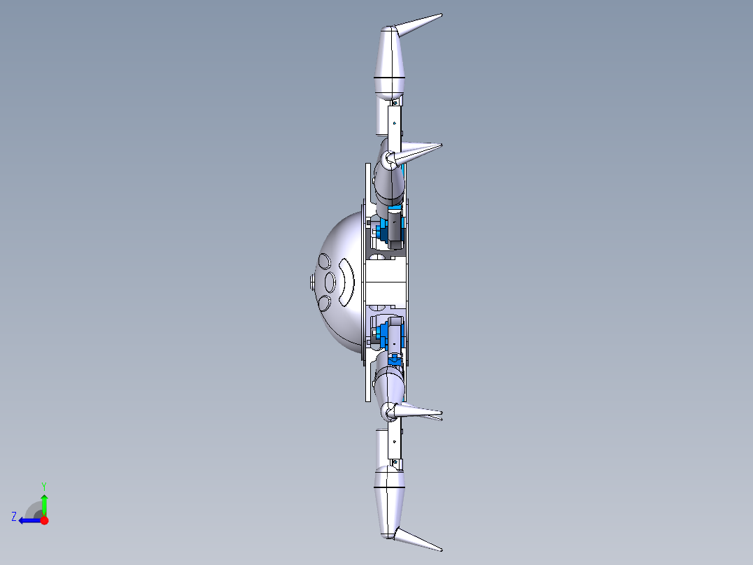 六足机器人CATIA模型右视图