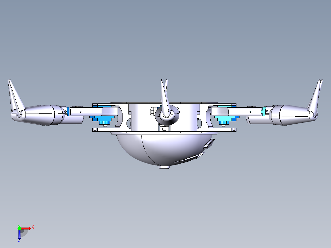 六足机器人CATIA模型俯视图