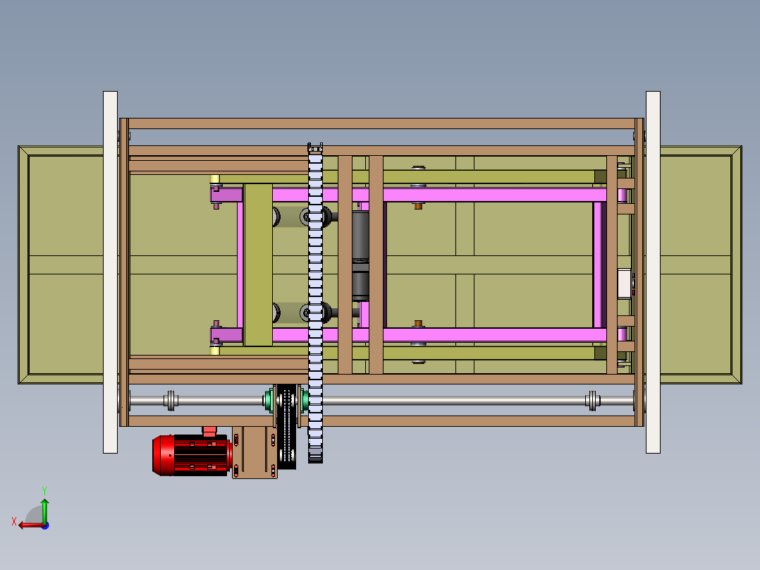 行走升降平台后视图