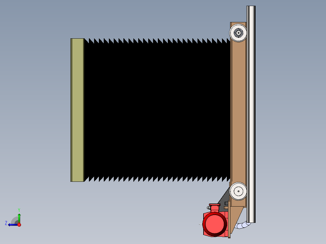 行走升降平台右视图
