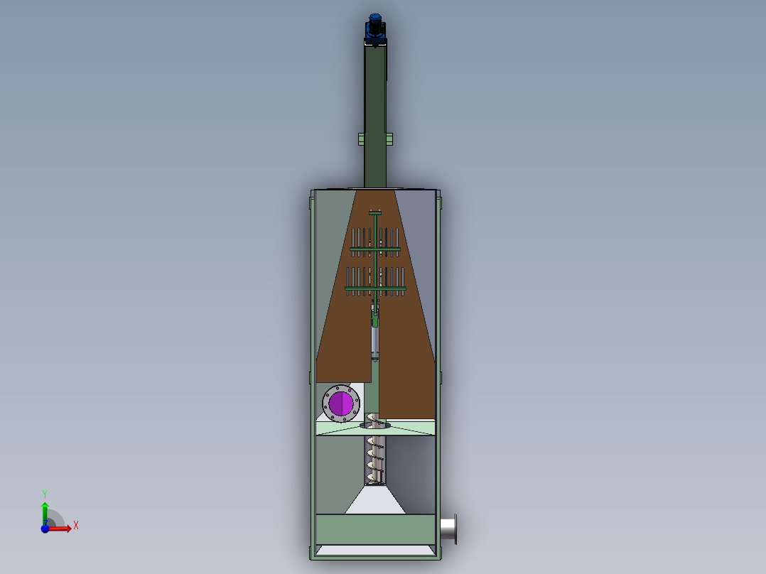 砂水分离器SW2016含参数模型前视图