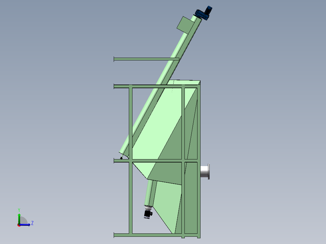 砂水分离器SW2016含参数模型左视图