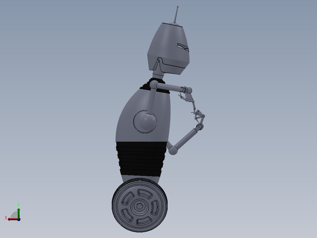 疯狂的机器人后视图