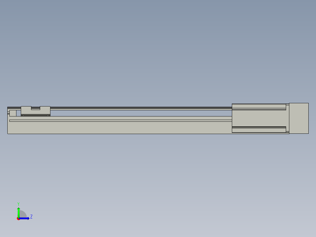 直线模组LHA6-S450-R-200W(16丝杆)设计图纸左视图