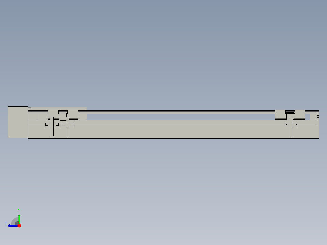 直线模组LHA6-S450-R-200W(16丝杆)设计图纸右视图