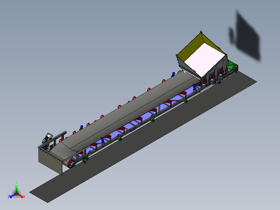 皮带输送机正等轴测图
