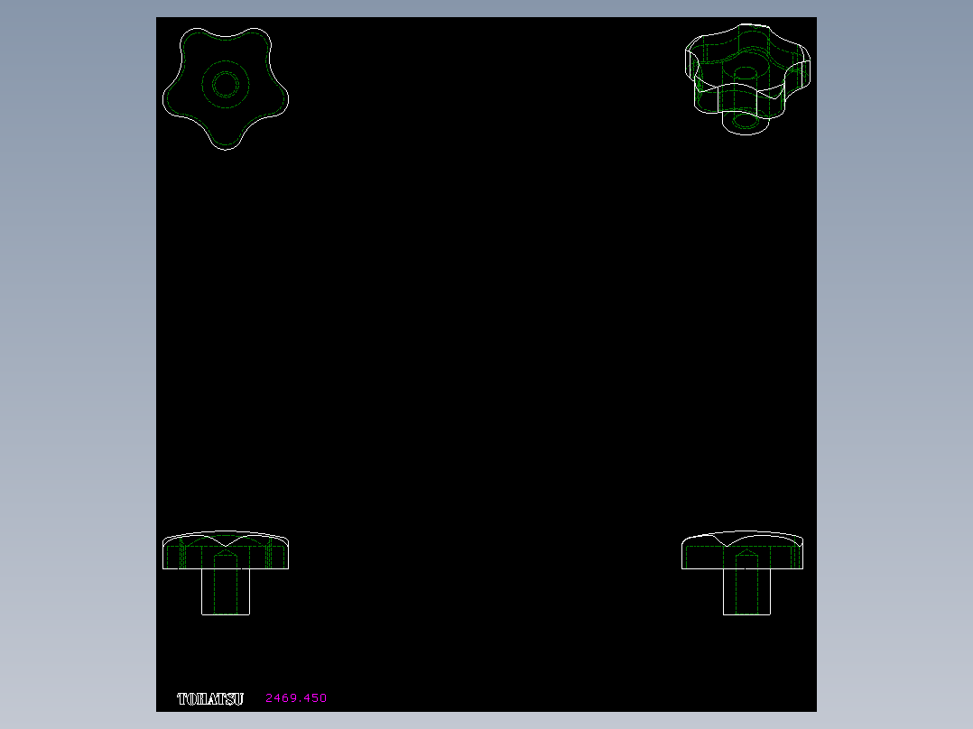 星型把手(不銹鋼)2469(A)-2D多系列多零件图纸模型