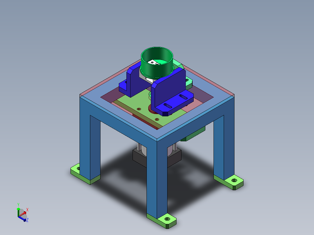 脱模简易装置SW三维图正等轴测图