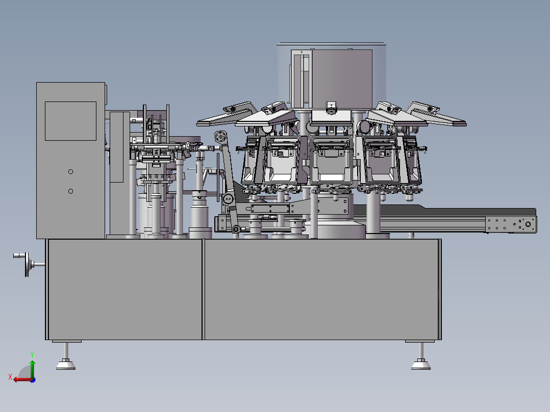双转盘真空给袋包装机sw18可编辑后视图