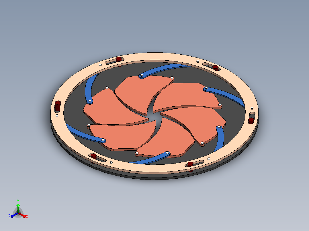 虹膜机构13正等轴测图