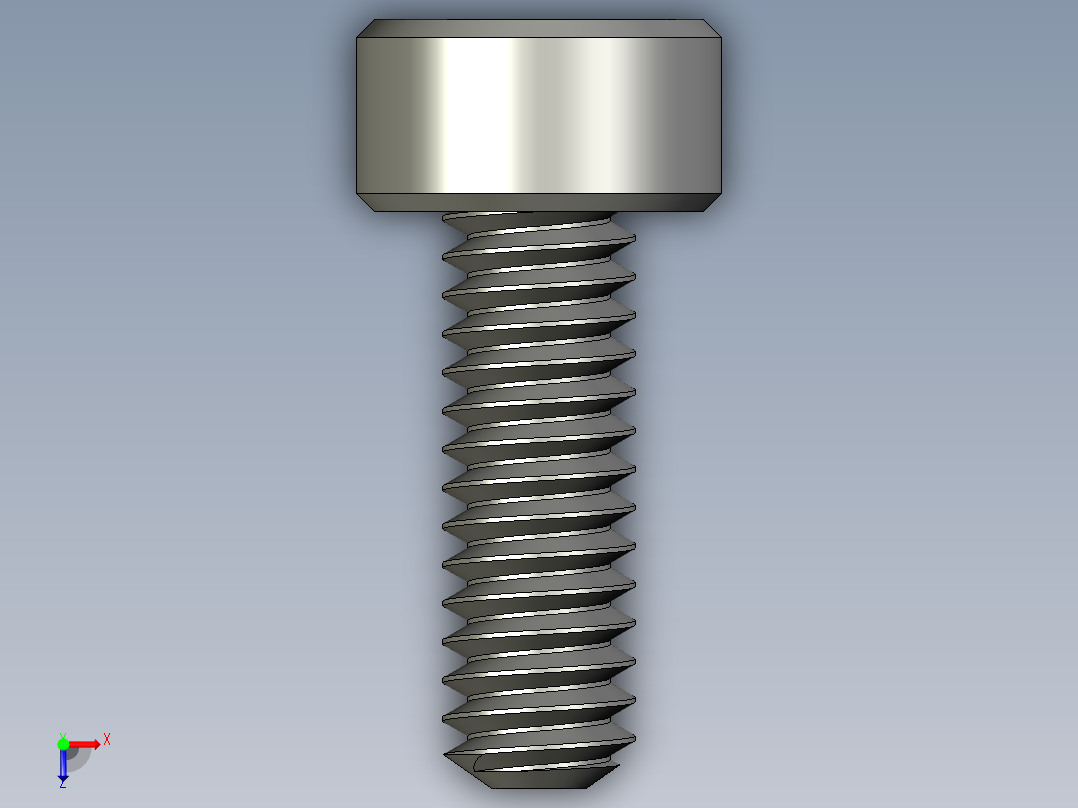 M2-M2 x 0.4mm Thread 6mm LONG SOCKET HEAD CAP SCREW.STEP俯视图