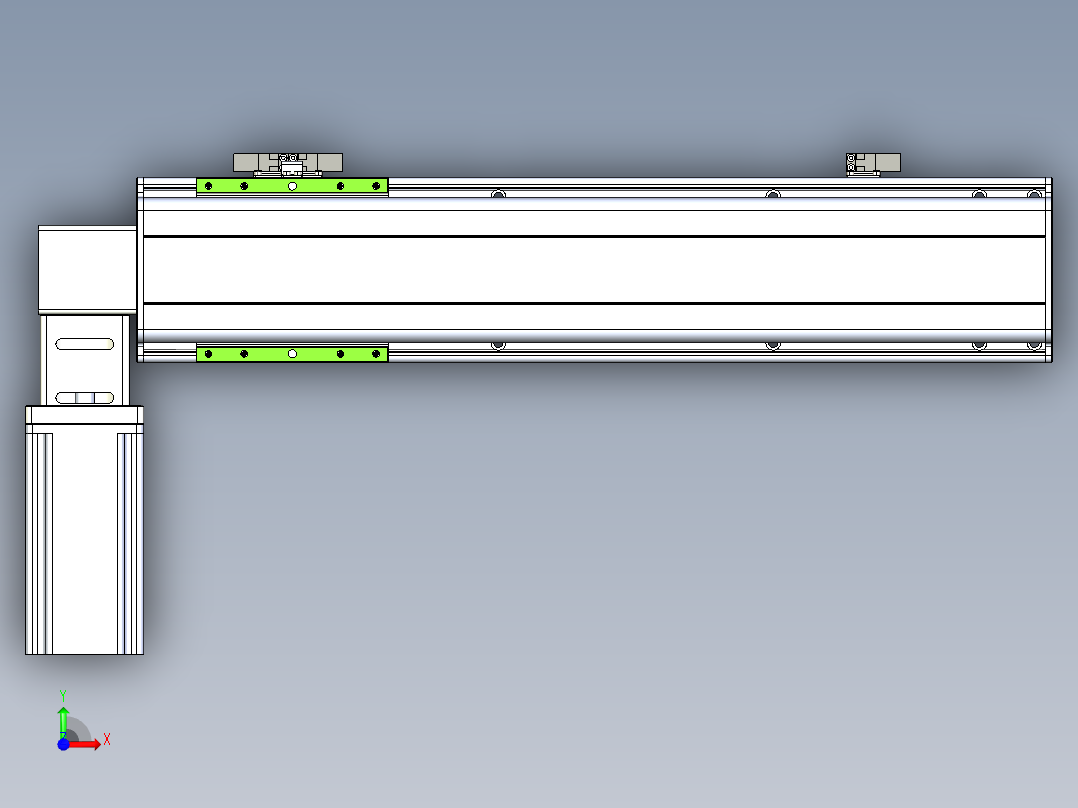 同步带滑台-半封闭B13-L90-S400-L-Z86-D3前视图