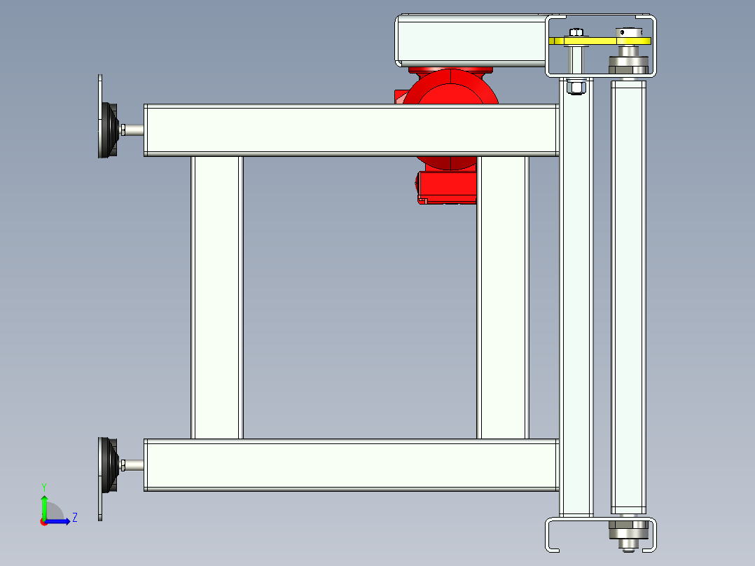 方滚子CNV输送机square-roller-cnv-stp左视图