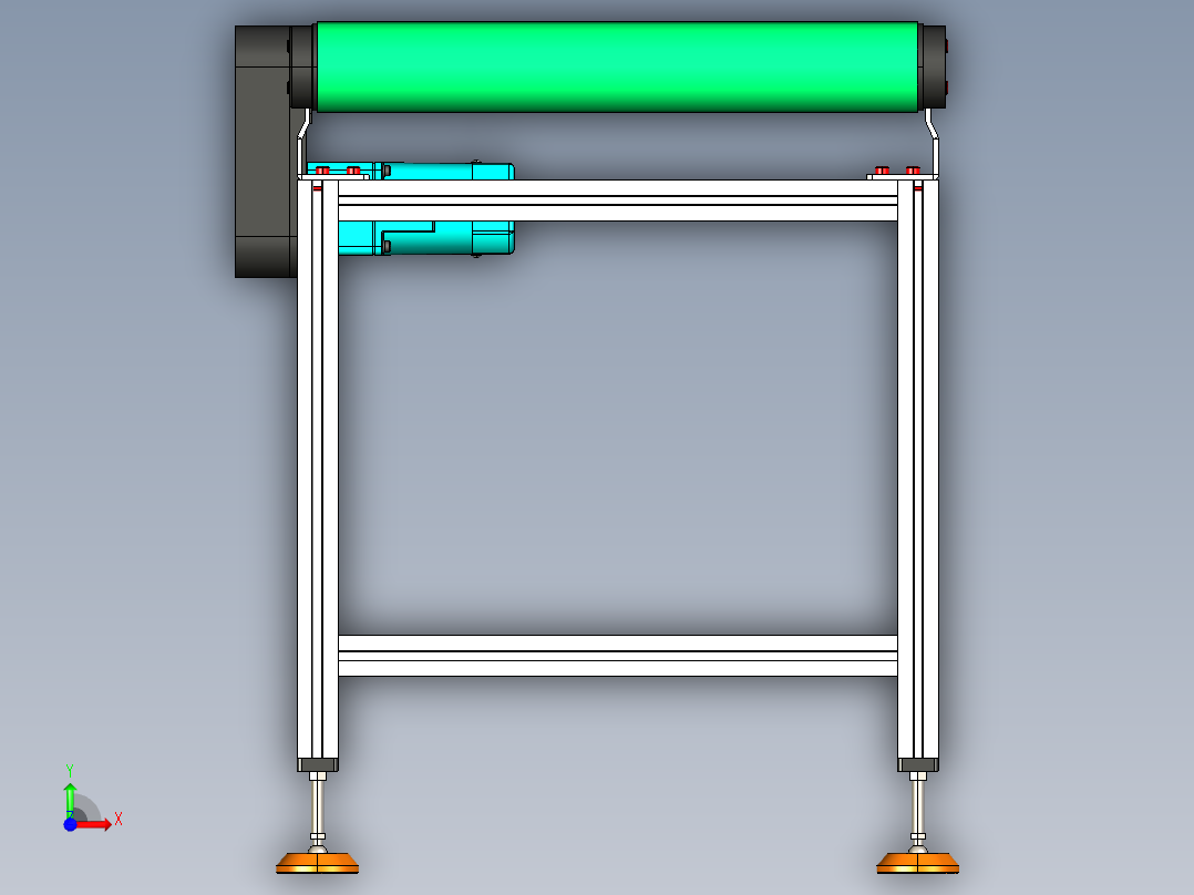 LE-XC4080-左边驱动带支座重载皮带线-负载200kg前视图