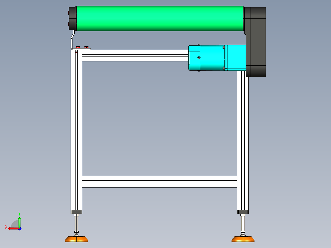 LE-XC4080-左边驱动带支座重载皮带线-负载200kg后视图