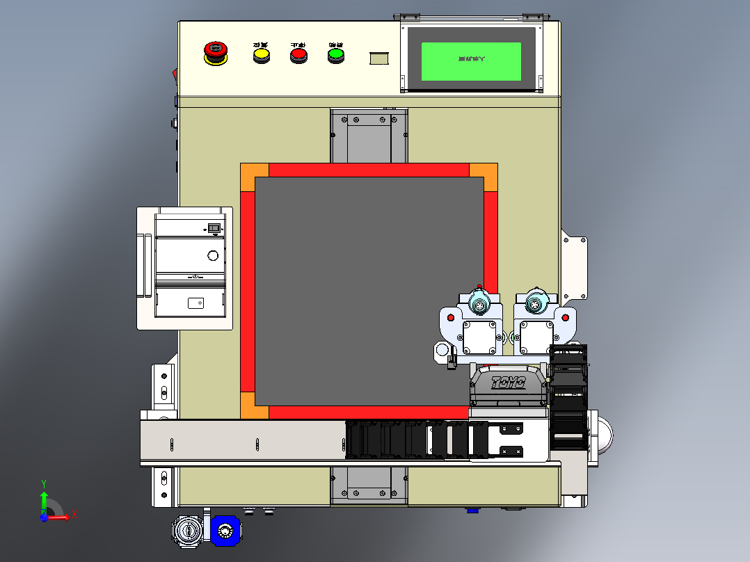 自动锁螺丝机3D 非标自动化 机械3D前视图
