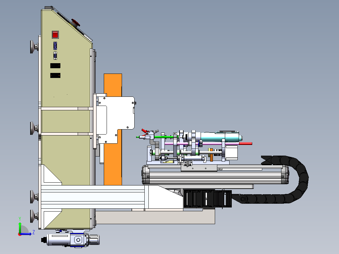 自动锁螺丝机3D 非标自动化 机械3D左视图