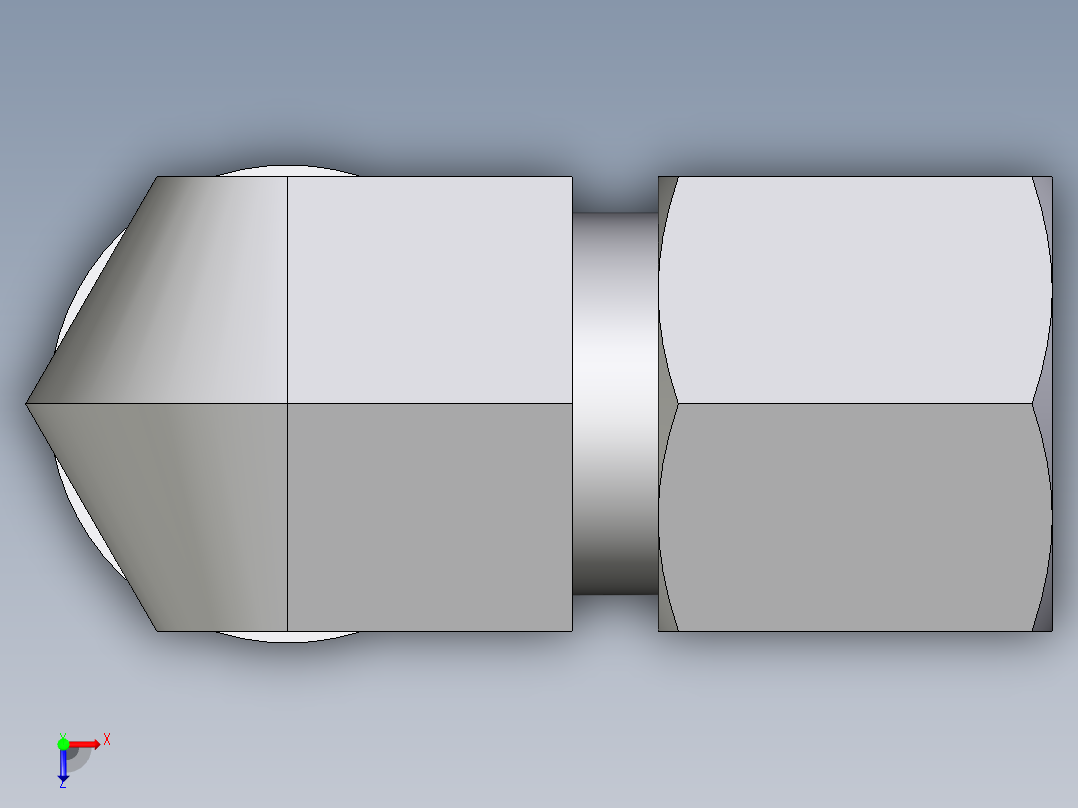 卡套式工业通用硬管接头EO_Adjustable_Locknut_elbow_WEE08ZSMORCF俯视图