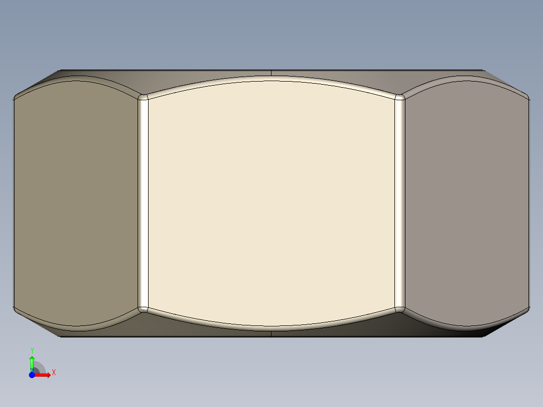 紧固件-IGES Raw Steel Nut 0.5000前视图