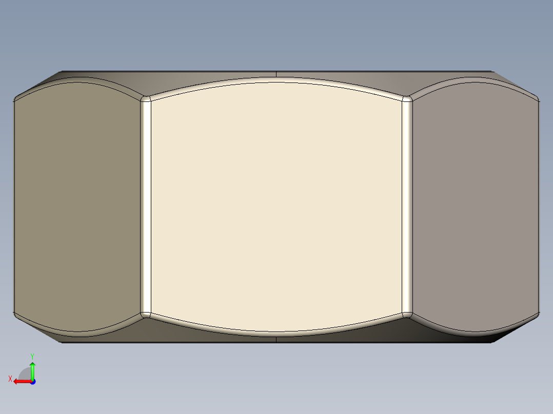 紧固件-IGES Raw Steel Nut 0.5000后视图