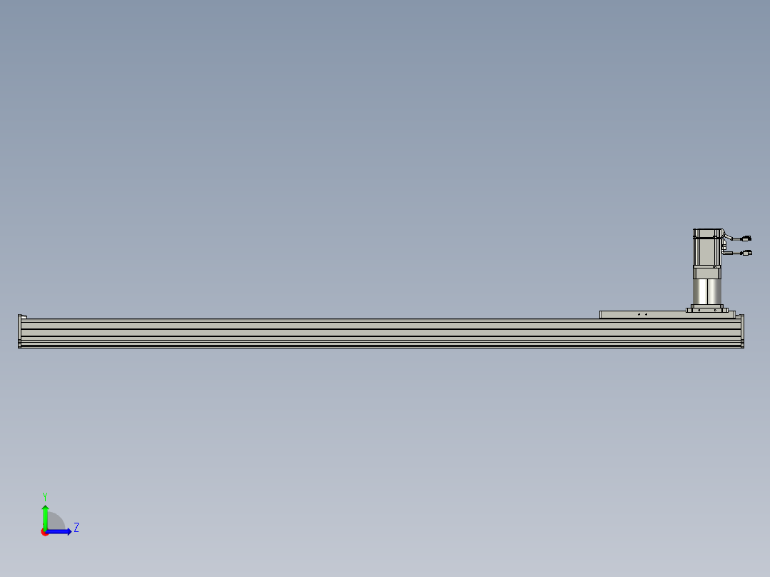 东锦齿条传动DH210G-L167-S1600-BU-减速机+P750W左视图