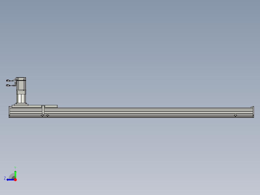 东锦齿条传动DH210G-L167-S1600-BU-减速机+P750W右视图