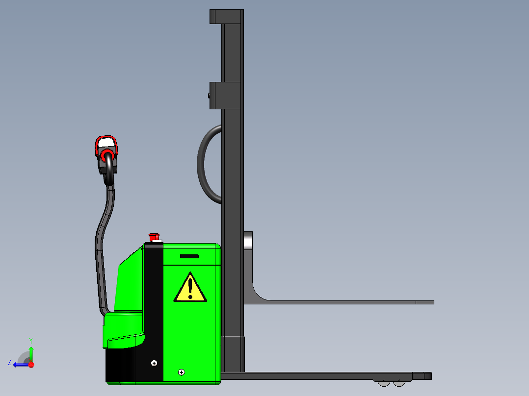叉车 堆高车 SW STP STL右视图