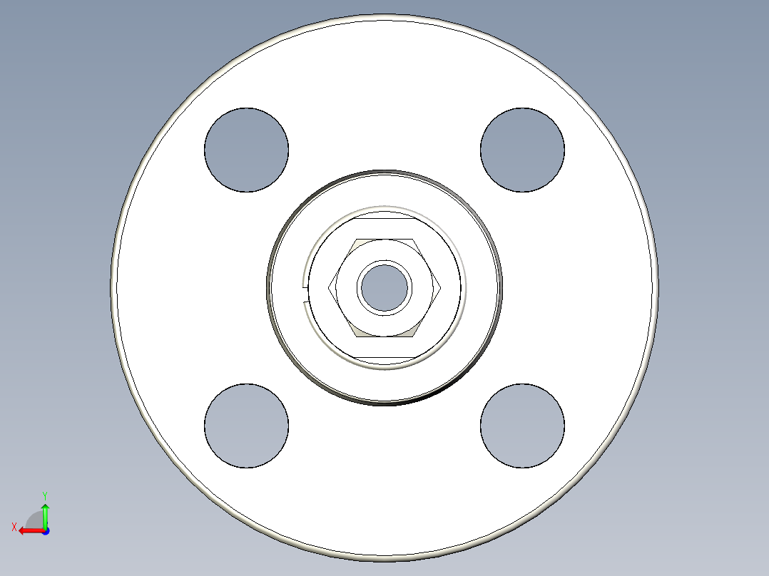 不锈钢ANSI法兰适配器，1-2英寸(1)后视图