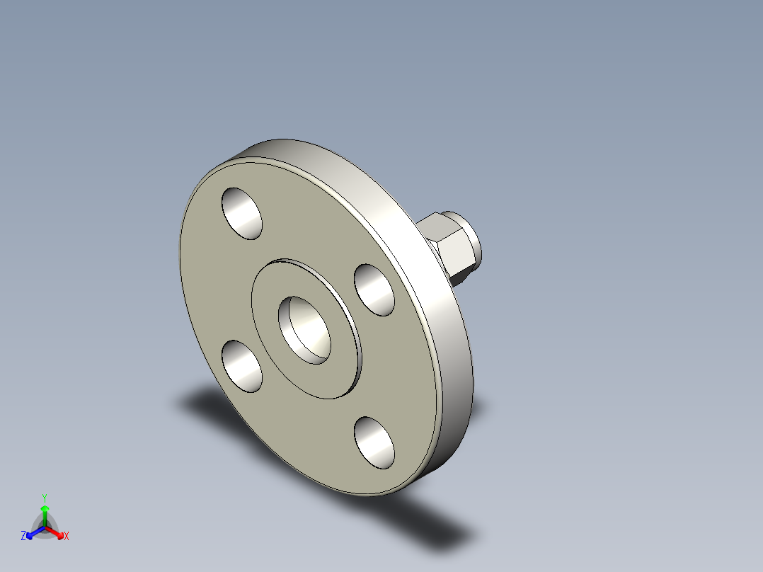 不锈钢ANSI法兰适配器，1-2英寸(1)正等轴测图