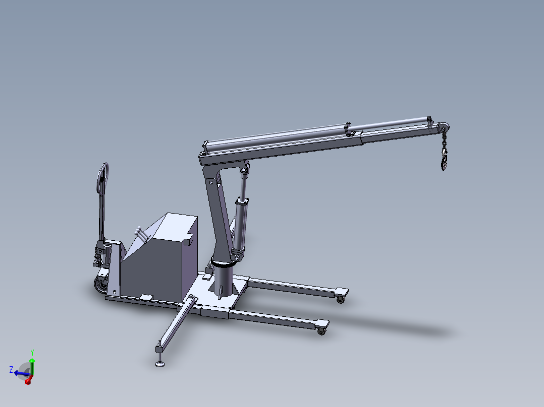 <span style='color: red'>可</span>移动<span style='color: red'>单</span><span style='color: red'>臂</span>吊推车三维SW模型