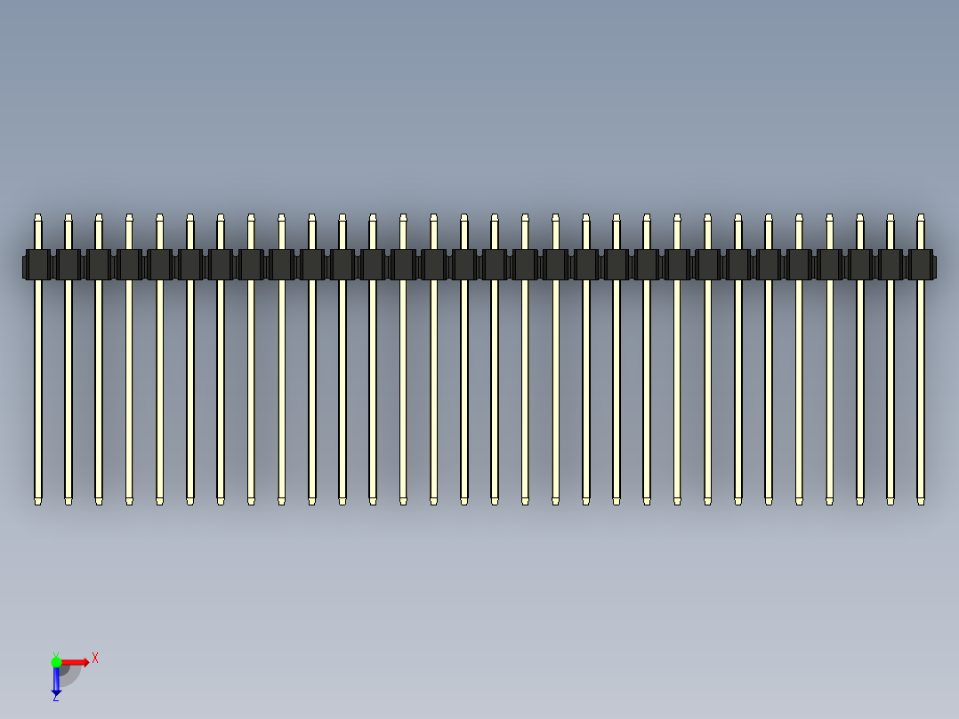 彩色公头100mil（2.54mm）系列-DS1021_black_1x30p_100mil_Type19_rev1.0俯视图