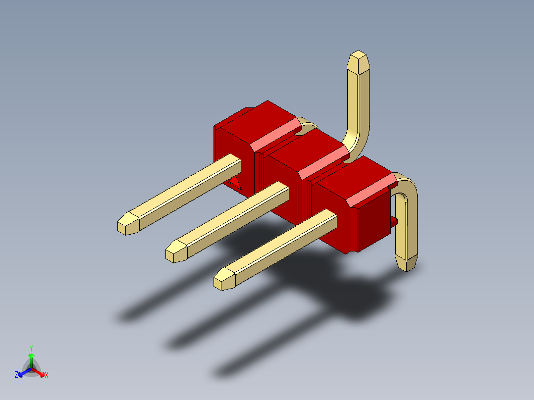 彩色公排针 100mil 2.54mm 系列-DS1022_red_03p_100mil_Type_SMT_R2_rev1.0