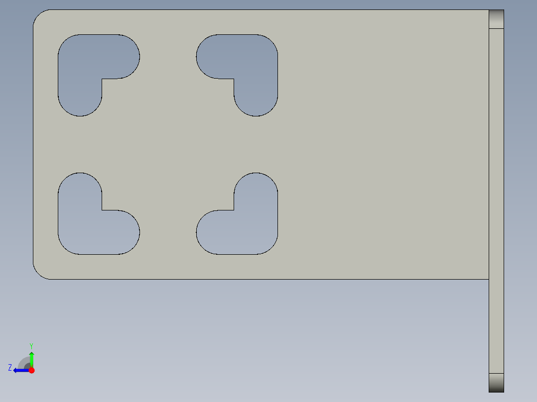 基恩士FU-15bracket_kc图纸模型右视图