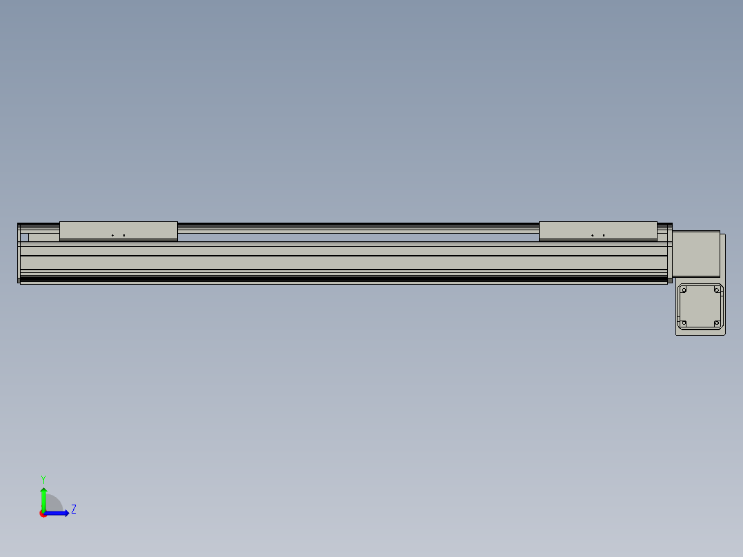 直线模组LHB21-L40-S900-RD设计图纸左视图