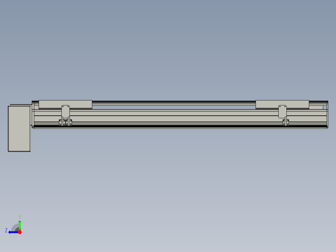直线模组LHB21-L40-S900-RD设计图纸右视图