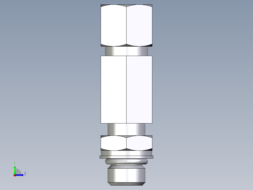 卡套式工业通用硬管接头EO_Adjustable_locknut_run_tee_LEE10LMORCF左视图