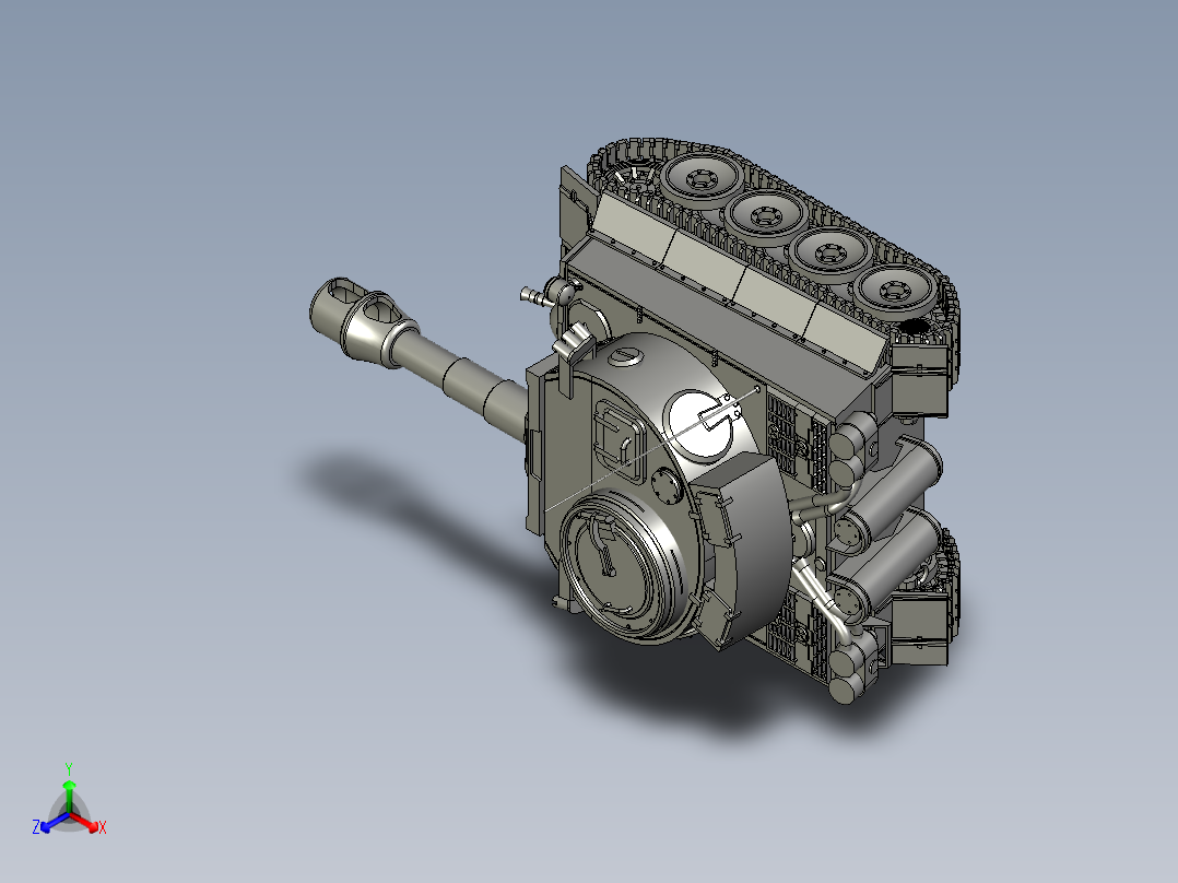 坦克 STP IGS STL正等轴测图