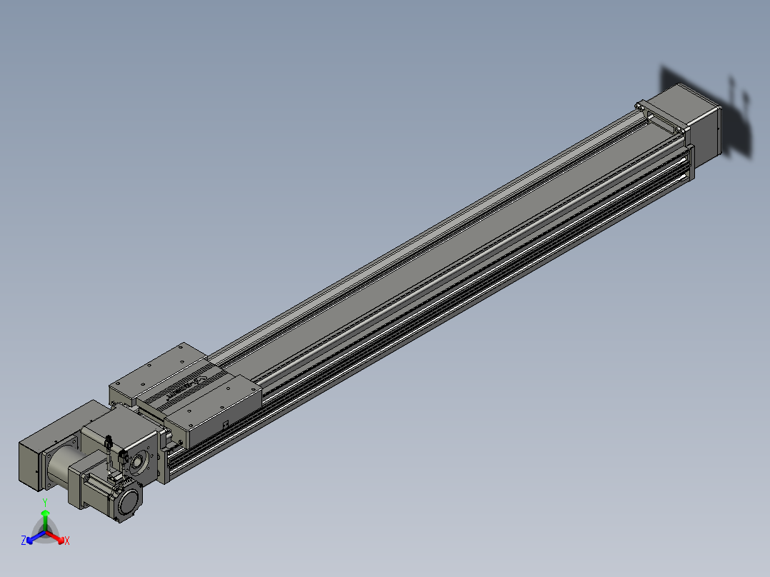 威洛博直线电机模组EB16-L208-S1200-BR-ZP75-MS3-5K正等轴测图