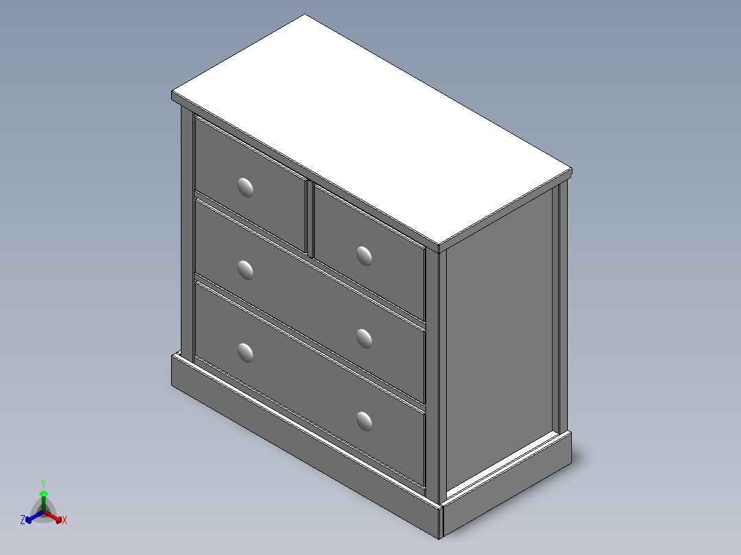 抽屉柜正等轴测图