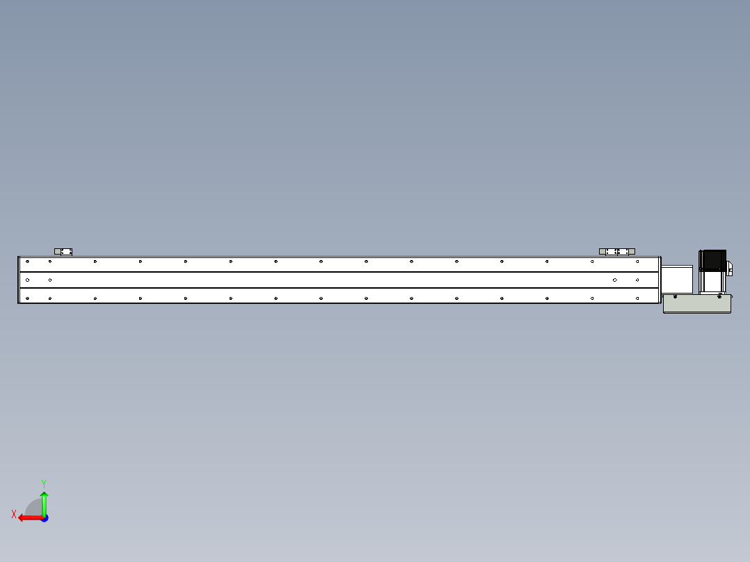 同步带滑台-半封闭B10H-L45-S1200-L-P40-D3后视图