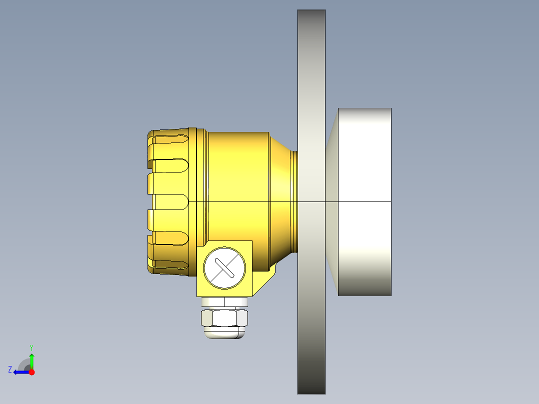 超声波设备L-TRANSMITTER-RANGE-15m-49.2ft-PVDF-BODY-4-20mA-2-WIRE-HART-ATEX-ANSI-FLANGE-5in右视图