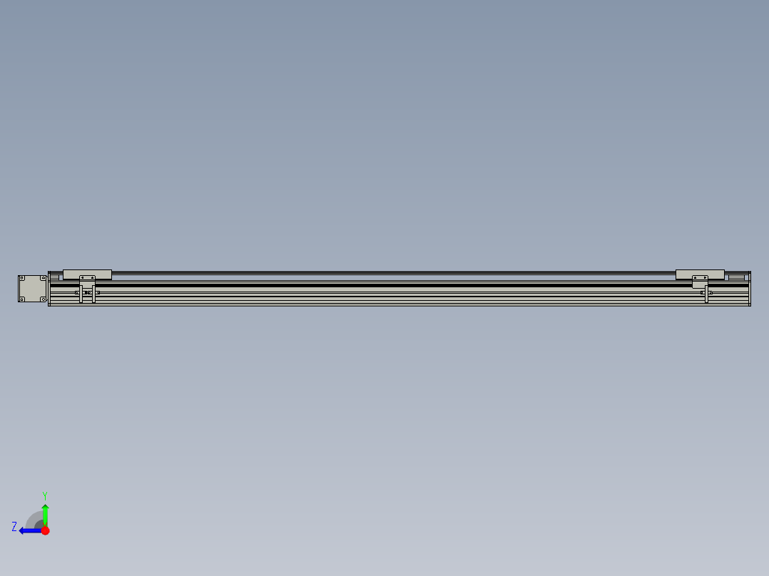 直线模组WG-LHB12-S1350-L(B)设计图纸右视图