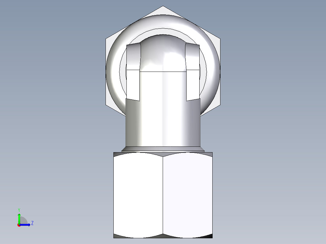 卡套式工业通用硬管接头EO_Bulkhead_elbow_WSV08S71左视图