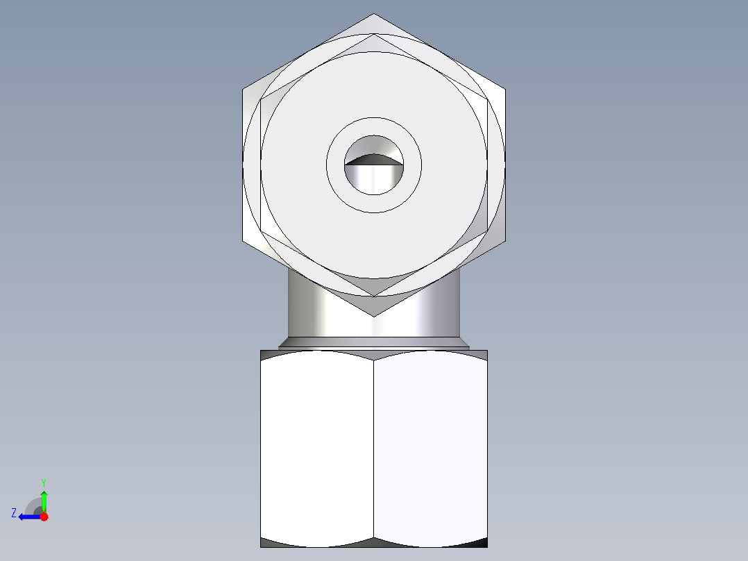 卡套式工业通用硬管接头EO_Bulkhead_elbow_WSV08S71右视图