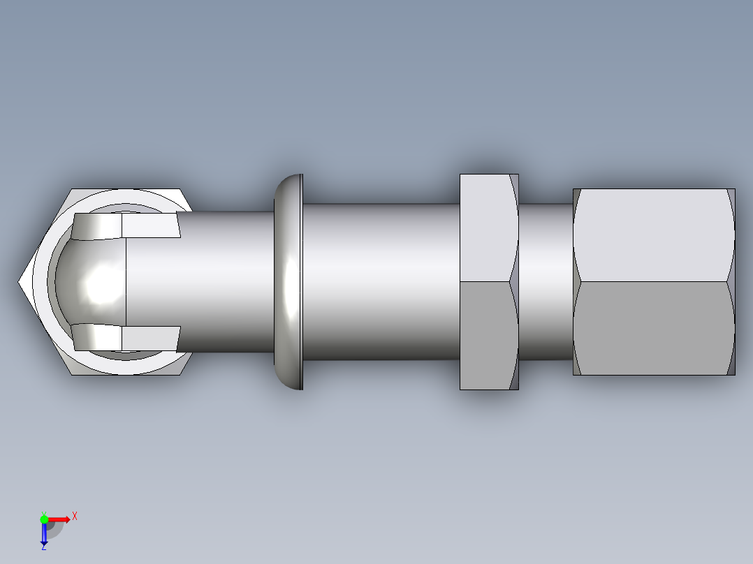 卡套式工业通用硬管接头EO_Bulkhead_elbow_WSV08S71俯视图