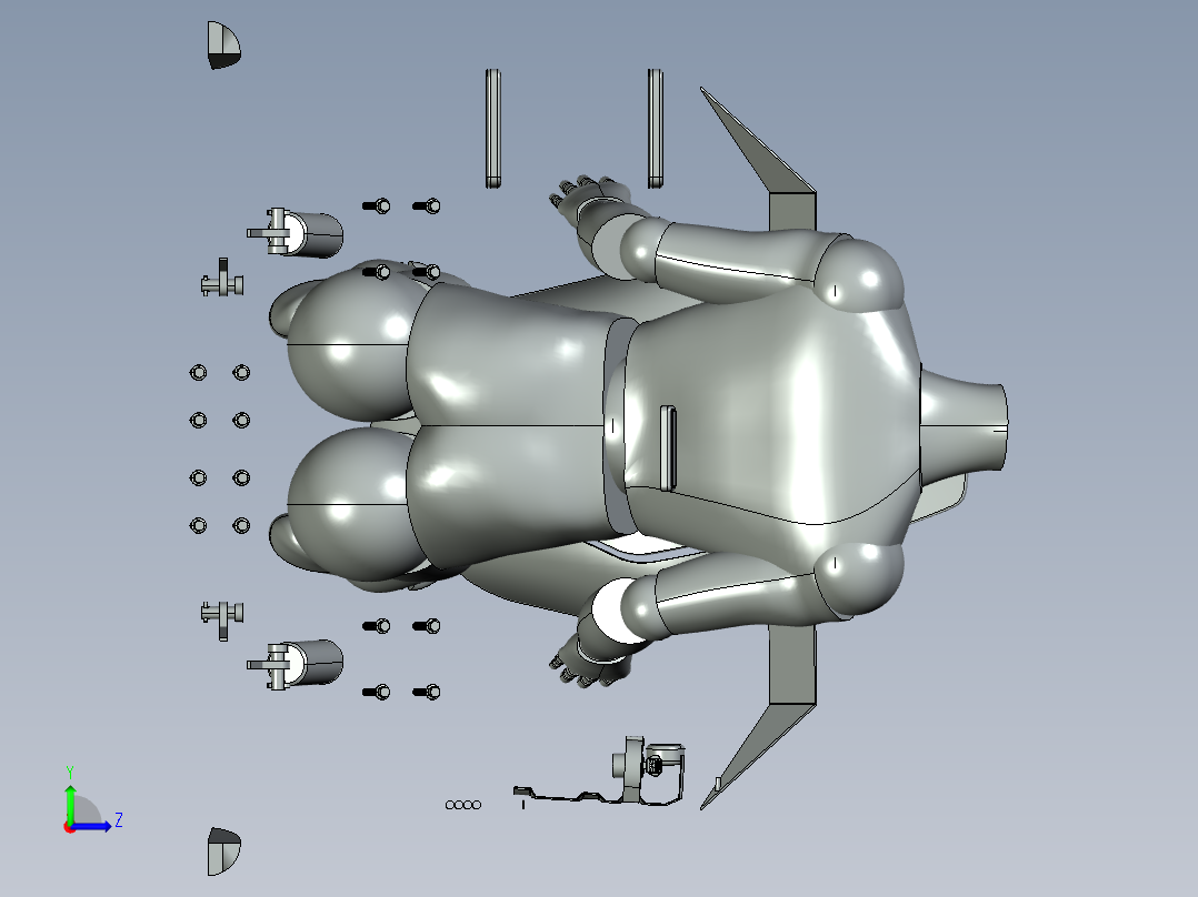 电动快艇左视图