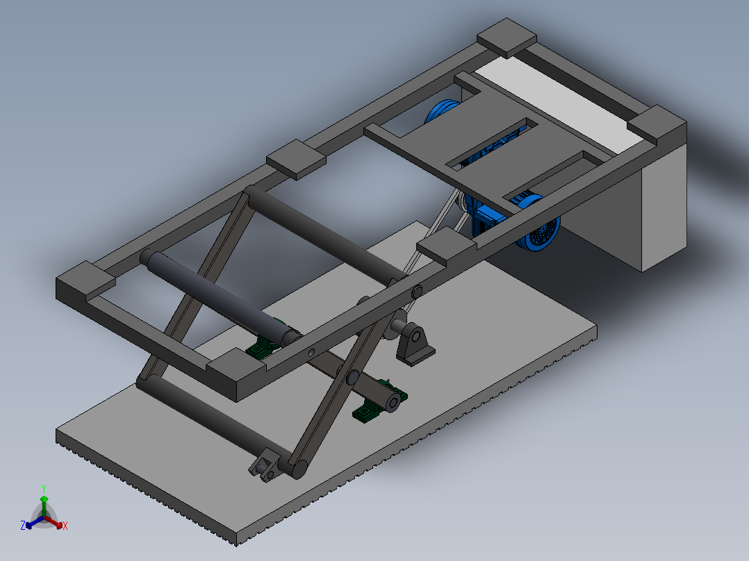 大吨位升降车sw17可编辑正等轴测图