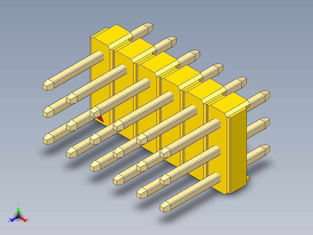 彩色公头100mil（2.54mm）系列-DS1021_yellow_3x06p_100mil_Type1_rev1.0